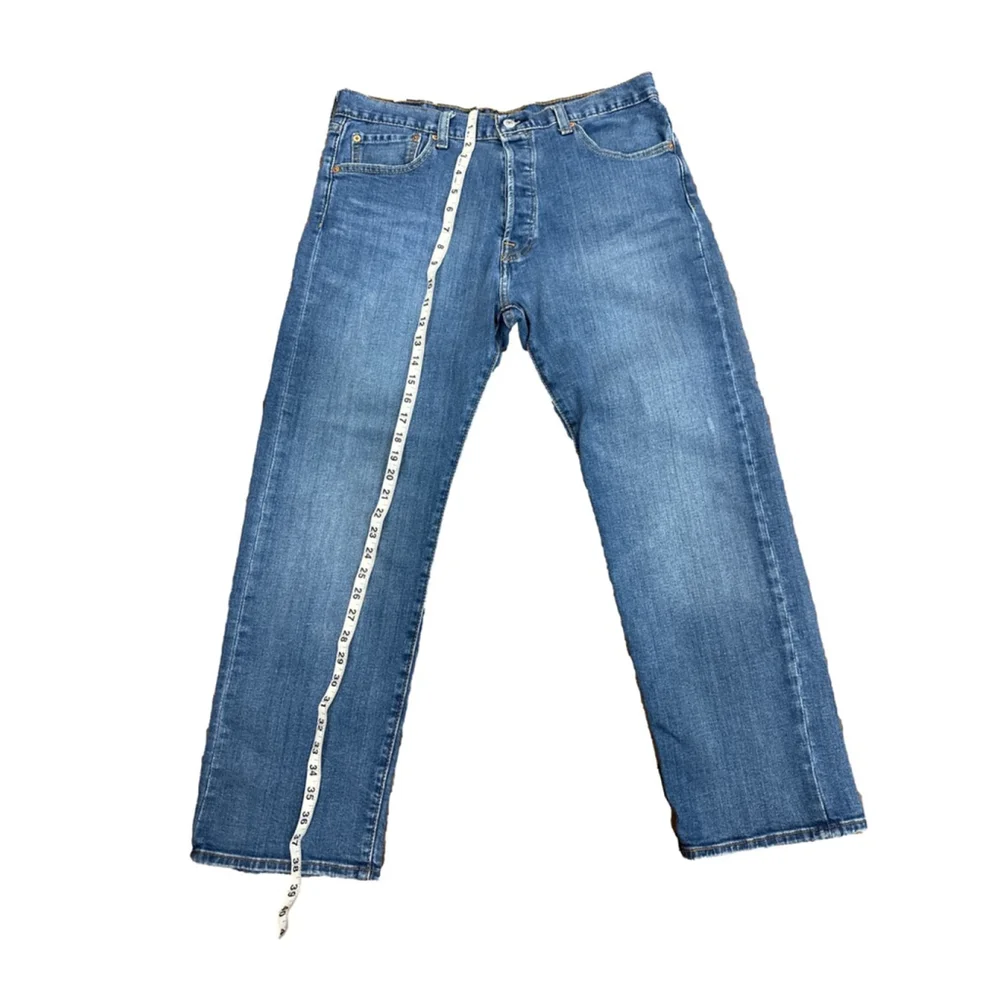 Levi's Blue Straight Jeans Waist 34 - Picture 3 of 6